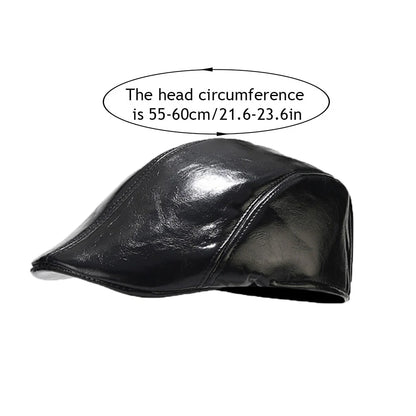British Style PU Leather Beret – Timeless Retro Elegance