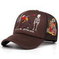 Skeleton Prayer Embroidered Mesh Baseball Cap – Edgy Urban Streetwear