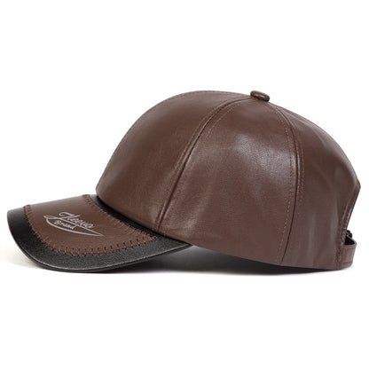 Leather Brim Baseball Cap – Premium Texture Meets Urban Style