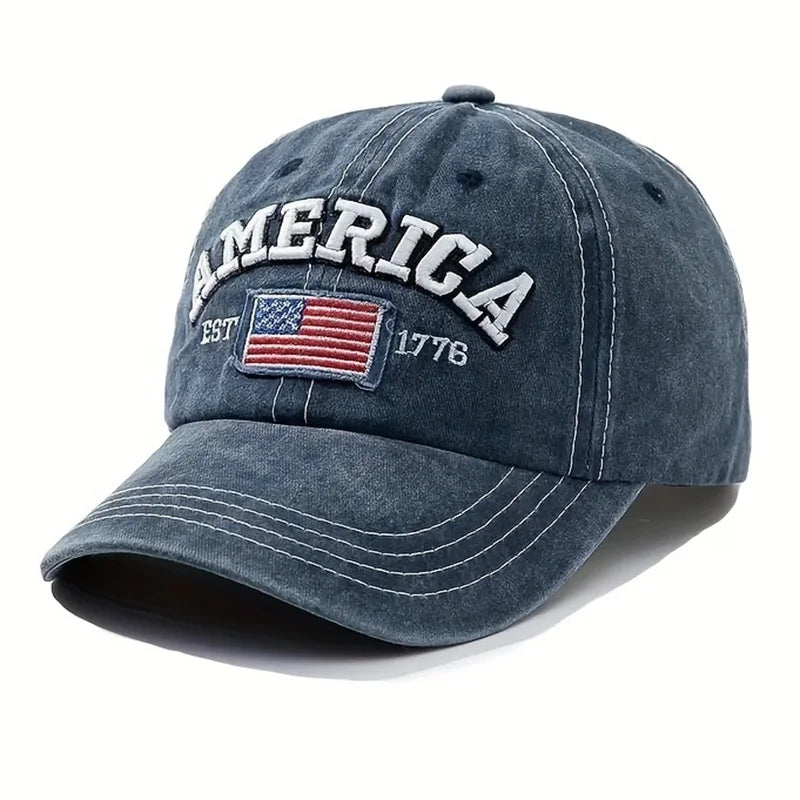 Vintage USA Flag Distressed Baseball Cap – Classic Laid-Back Style