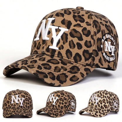 Women’s Leopard Print NY Baseball Cap – Trendy Urban Style