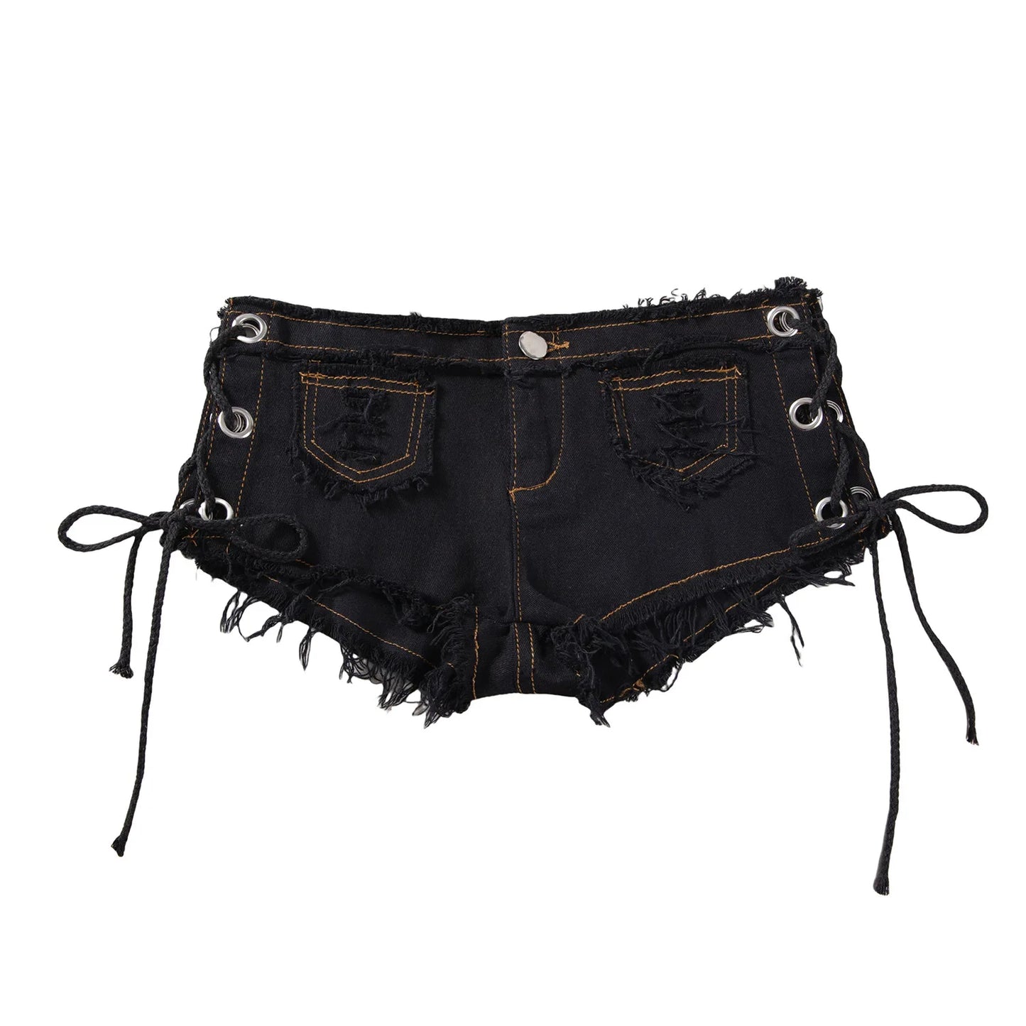 New American retro sexy low waist ultra short women's jeans, denim shorts, bar performance clothing, hot pants