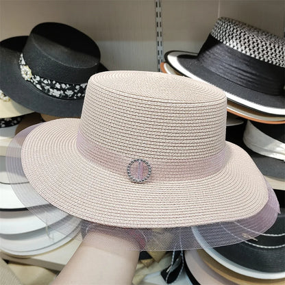 Bucket Hat Summer Hats for Women Fishing Hat Woolen Rhinestone Solid Color Basin Hat Leisure Outdoor Beach Sun Hat