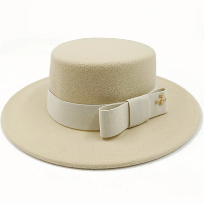Bow Tie Fedora Hat – Wide Brim | 17 Colors | Women & Men
