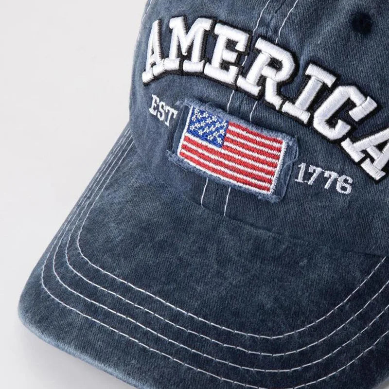Vintage USA Flag Distressed Baseball Cap – Classic Laid-Back Style