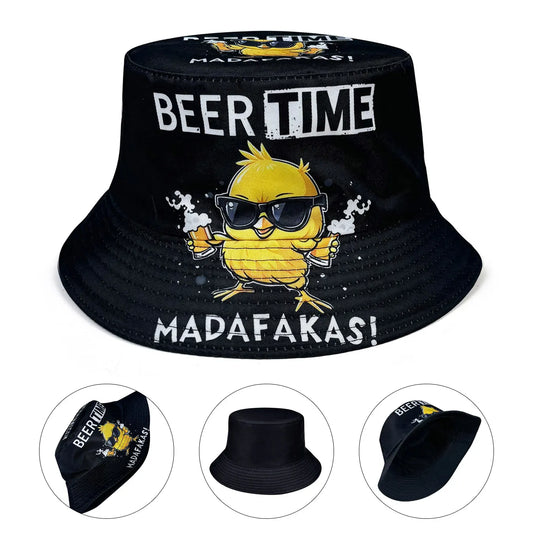 Duck Bucket Hat – Funny 3D Cartoon Duck with Glasses | Unisex Foldable Sun Hat for Beach & Travel