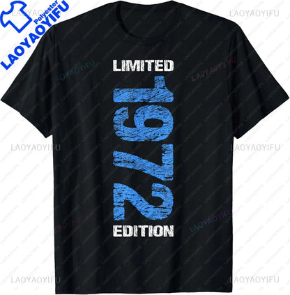 1972 Limited Edition 53th Birthday Born 1972 Unisex Neck Short Sleeve T-Shirt Casual Personalized Clothing Camisas Streetwear