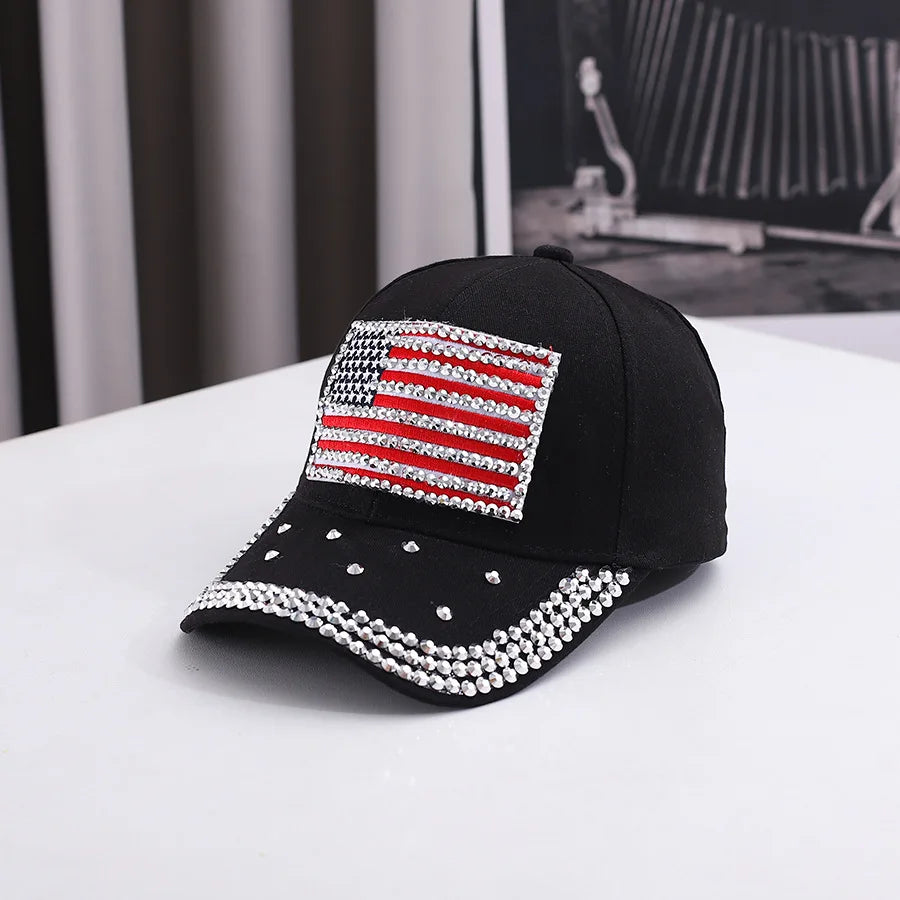 USA American Flag Baseball Cap – Patriotic Bling Meets Street Style