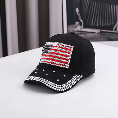 USA American Flag Baseball Cap – Patriotic Bling Meets Street Style