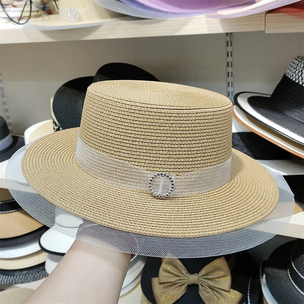 Bucket Hat Summer Hats for Women Fishing Hat Woolen Rhinestone Solid Color Basin Hat Leisure Outdoor Beach Sun Hat