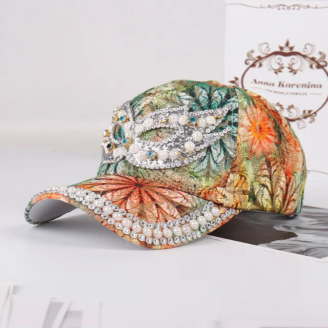 Rhinestone Shiny Baseball Cap – Glamour Meets Street Style