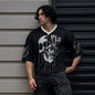 Men’s Skull Print V-Neck Tee – Urban Hip-Hop Edge