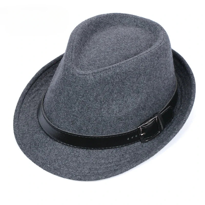 Men’s Wool Blend Fedora – Sophisticated Short-Brim Style
