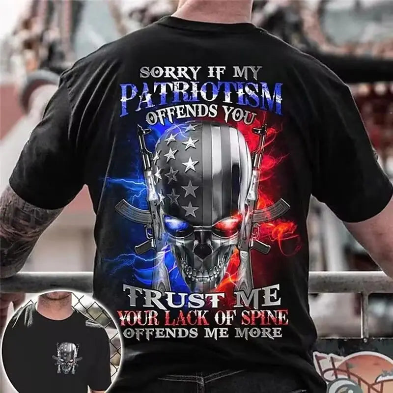Men’s Double Gun Skull Graphic T-Shirt – Urban Edge Redefined