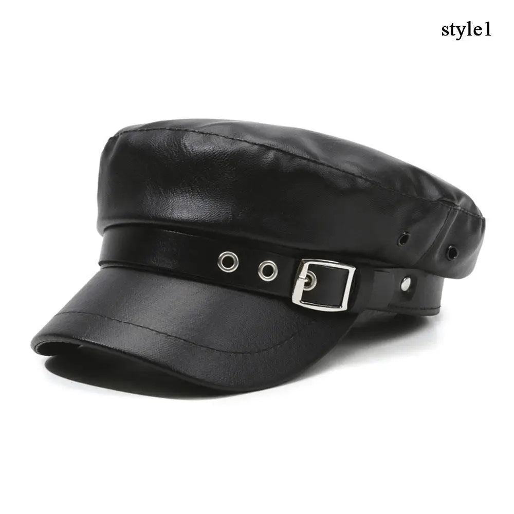 British Style PU Leather Beret – Timeless Retro Elegance