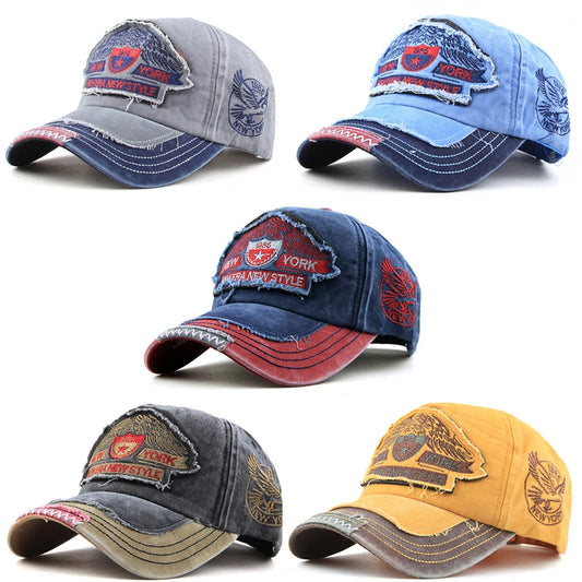 Vintage Washed Snapback Baseball Cap – New York Eagle Style