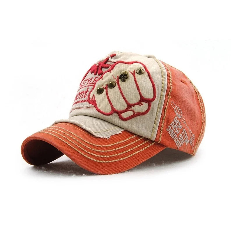 Fist Rivet Embroidered Baseball Cap – Bold Streetwear Attitude