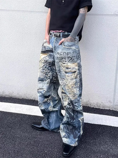 Baggy Y2K Jeans – Retro Streetwear for Men