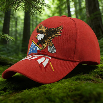 Patriotic USA Flag Eagle Embroidered Baseball Cap – Classic American Style