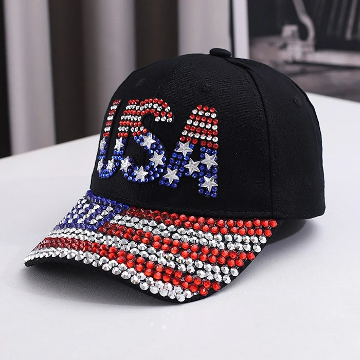 USA American Flag Baseball Cap – Patriotic Bling Meets Street Style