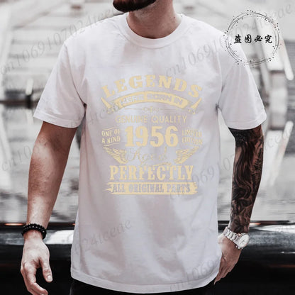 Vintage 1956 69th Birthday Men's Tees Birthday Made in 1956 Shirt of Dad Legends Were Born in 1956 Perfectly Shirt Gift for Dad