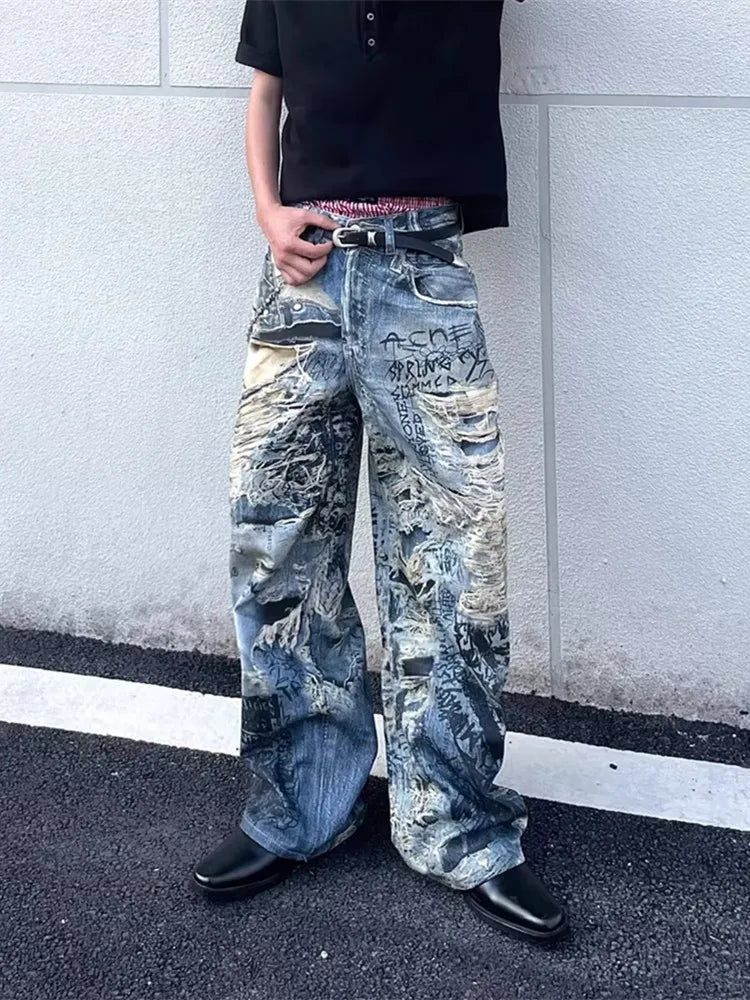 Baggy Y2K Jeans – Retro Streetwear for Men