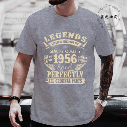 Vintage 1956 69th Birthday Men's Tees Birthday Made in 1956 Shirt of Dad Legends Were Born in 1956 Perfectly Shirt Gift for Dad