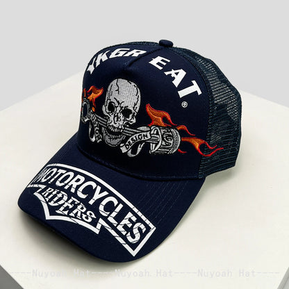 Skeleton Wings Letters Embroidery Baseball Hats Breathable Personal New Men Women Mesh Sunshade Hip Hop Trucker Caps Versatile