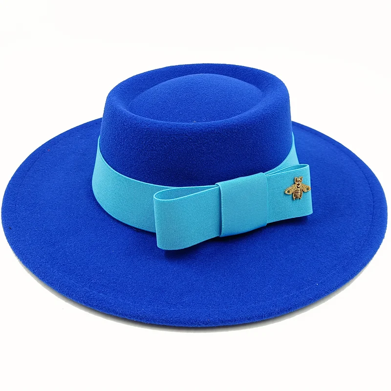 Bow Tie Fedora Hat – Wide Brim | 17 Colors | Women & Men
