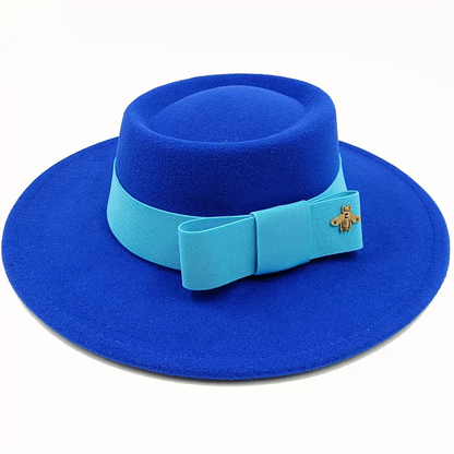 Bow Tie Fedora Hat – Wide Brim | 17 Colors | Women & Men