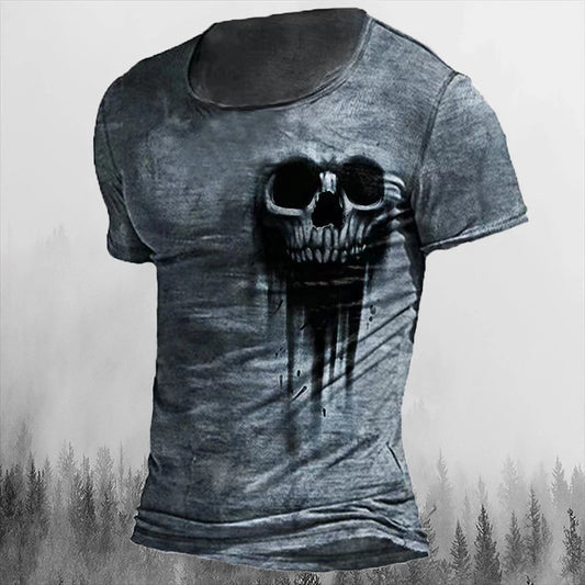 Men's T-shirts Summer 3d Vintage Horror Skull Top Hip Hop Rock Streetwear O-neck Short Sleeve Tee Oversized T Shirt Male Clothes