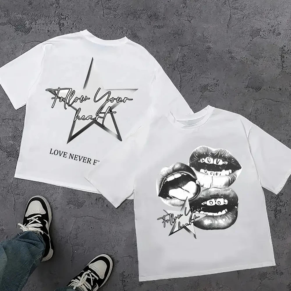 Harajuku Y2K Graphic T-Shirt | Oversized Streetwear Tee | 15 Colors, 30 Designs