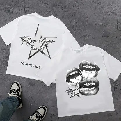 Harajuku Y2K Graphic T-Shirt | Oversized Streetwear Tee | 15 Colors, 30 Designs