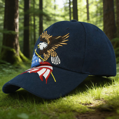 Patriotic USA Flag Eagle Embroidered Baseball Cap – Classic American Style
