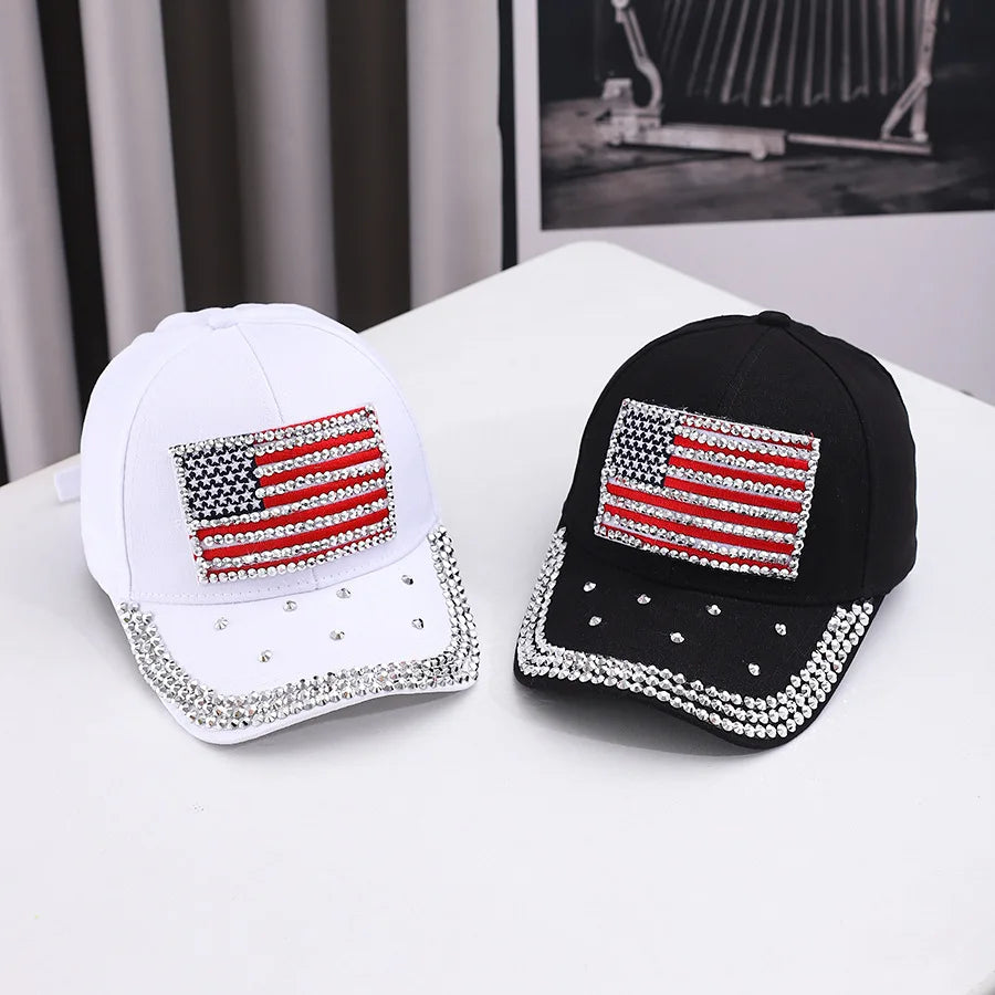 USA American Flag Baseball Cap – Patriotic Bling Meets Street Style