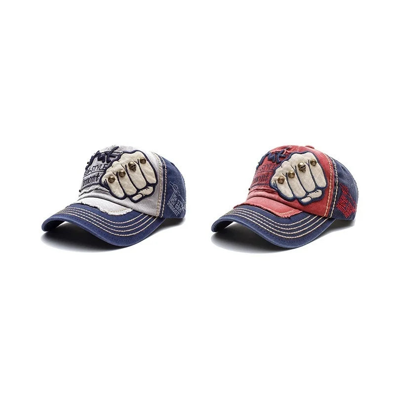 Fist Rivet Embroidered Baseball Cap – Bold Streetwear Attitude
