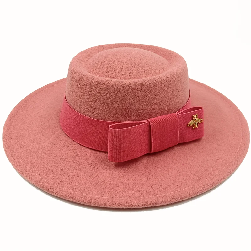 Bow Tie Fedora Hat – Wide Brim | 17 Colors | Women & Men