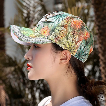 Rhinestone Shiny Baseball Cap – Glamour Meets Street Style