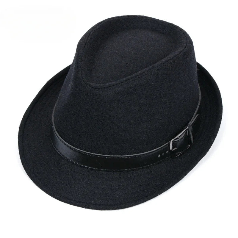 Men’s Wool Blend Fedora – Sophisticated Short-Brim Style