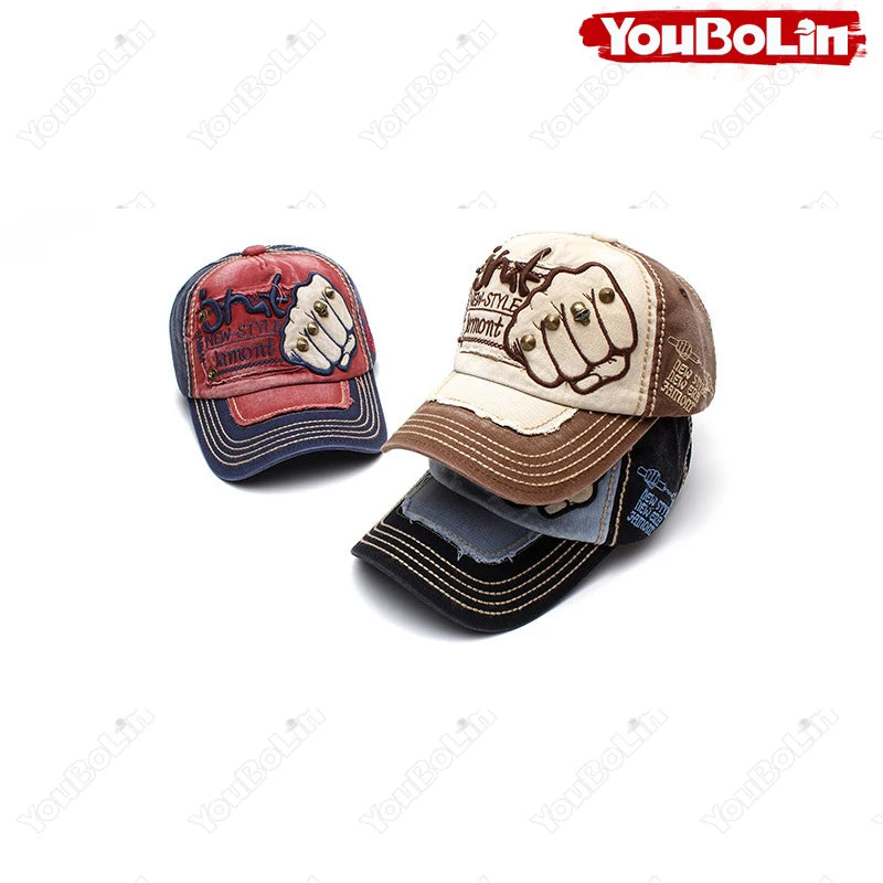 Fist Rivet Embroidered Baseball Cap – Bold Streetwear Attitude