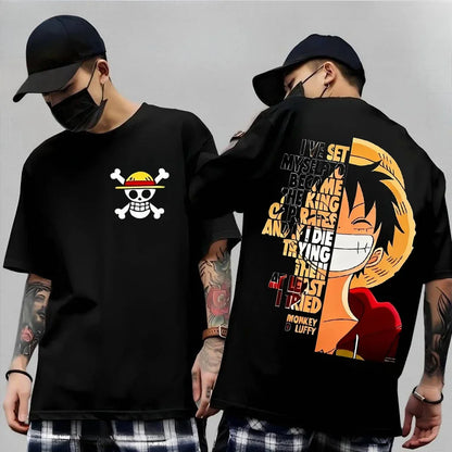 One Piece Japanese Anime Printed Men's T-Shirt Roronoa Zoro Boy Children's Harajuku Short Sleeve Kids Luffy T-shirt Clothing
