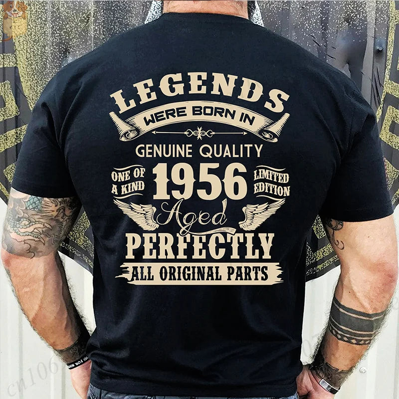 Vintage 1956 69th Birthday Men's Tees Birthday Made in 1956 Shirt of Dad Legends Were Born in 1956 Perfectly Shirt Gift for Dad