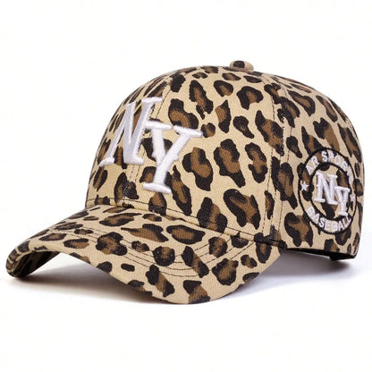 Women’s Leopard Print NY Baseball Cap – Trendy Urban Style