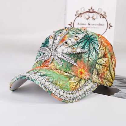 Rhinestone Shiny Baseball Cap – Glamour Meets Street Style