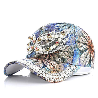 Rhinestone Shiny Baseball Cap – Glamour Meets Street Style
