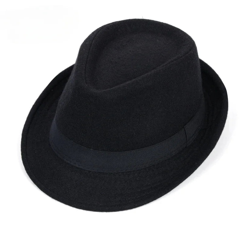 Men’s Wool Blend Fedora – Sophisticated Short-Brim Style