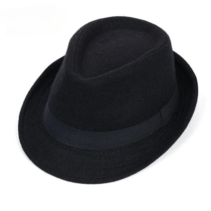 Men’s Wool Blend Fedora – Sophisticated Short-Brim Style