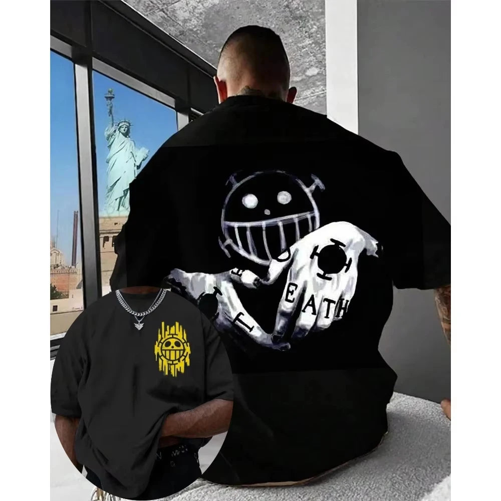 One Piece Men's T-shirt Killer Summer Japanese Anime Men's Short-sleeved Retro Men's Clothing and Women's 2026 New T Shirt