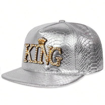 Unisex King Pattern Leather Hip-hop Hats Spring Autumn Outdoor Adjustable Casual Baseball Caps Sunscreen Hat