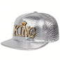 Unisex King Pattern Leather Hip-hop Hats Spring Autumn Outdoor Adjustable Casual Baseball Caps Sunscreen Hat